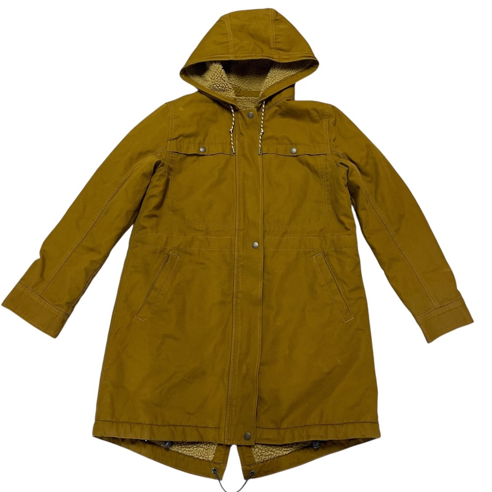 Patagonia Insulated Prairie Dawn Parka Jacket Brown Canvas Fleece Lined Large